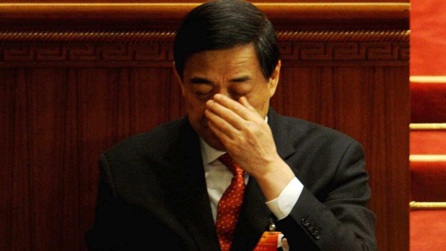 Bo Xilai is seen on March 14, a day before he was removed from his post as party secretary of Chongqing.