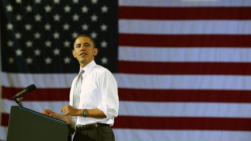 Obama flag backdrop