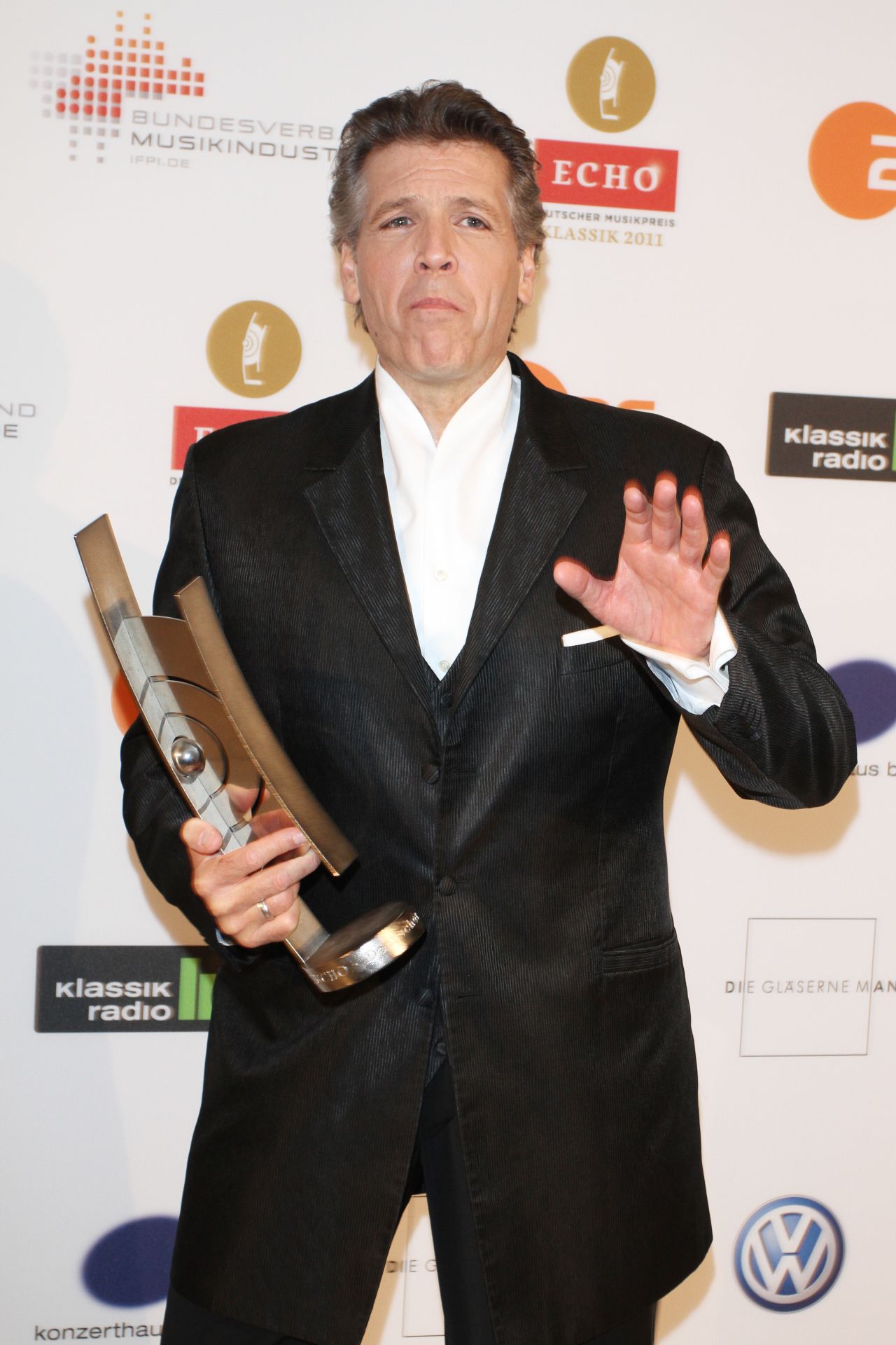 Hampson has won a litany of awards, including multiple Grammys, two Edison Prizes and the coveted Grand Prix de Disque -- the highest award for musical recordings in France. Here he is pictured clasping the award for "singer of the year" at the 2011 ECHO Klassik awards in Berlin. 