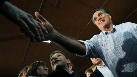 GOP presidential frontrunner Mitt Romney campaigned in Green Bay, Wisconsin on Monday.