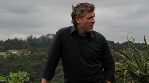 Thomas Hampson pictured on the outskirts of Durban, with the Valley of a Thousand Hills to his back