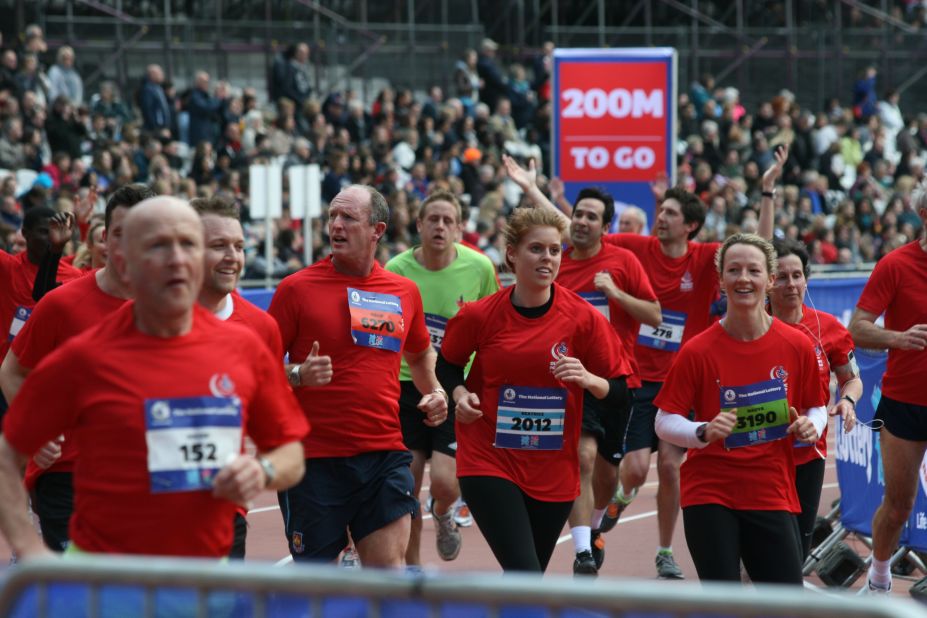 British royal family member Princess Beatrice (number 2012) also took part, alongside former Olympic and Paralympic athletes.
