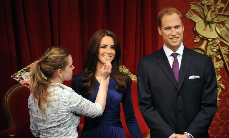 New wax figures of Prince William, Duke of Cambridge and Catherine, Duchess of Cambridge have been unveiled at Madame Tussauds in London.