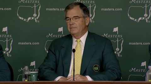 Augusta National Golf Club Chairman Billy Payne takes questions at Wednesday's media session.