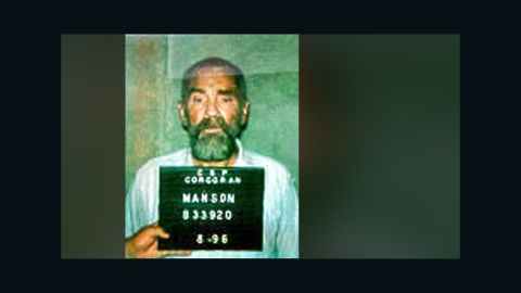 Manson's 1996 prison booking photo.