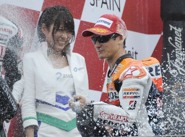 Another Honda rider, Dani Pedrosa, was fourth in 2011 after missing three races due to a fractured collarbone at the French Grand Prix in May.  The Spaniard was runner-up to Lorenzo in 2010.