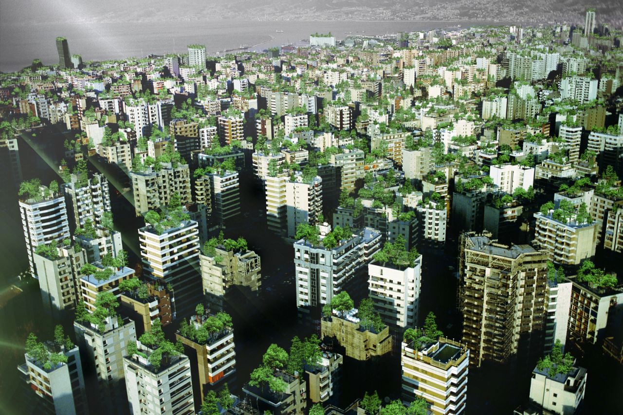 A bird's eye view of the projected impact. A recent United Nations Development Program report said that Beirut will add 300,000 new buildings in the next decade, leaving the already crowded city with virtually no public spaces. 
