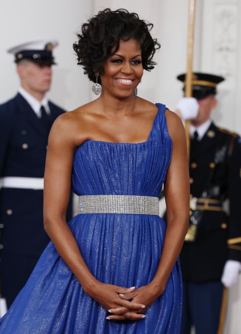 <strong>Michelle Obama at a state dinner, 2010: </strong>"The first lady is held up as this ideal of American beauty, one who is just as thin, if not thinner, just as fit, if not more fit, just as tall and well put together than many white women," Linda Blum said. "We can say that's wonderful, that's positive, but there's a bit of a contradiction and downside if now then the standards of thinness are going to become as stringent in the African-American community."