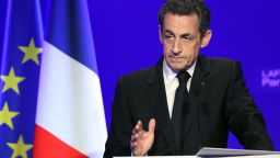 France's President Nicolas Sarkozy speaks during a campaign meeting to present his project in Paris on April 5, 2012.