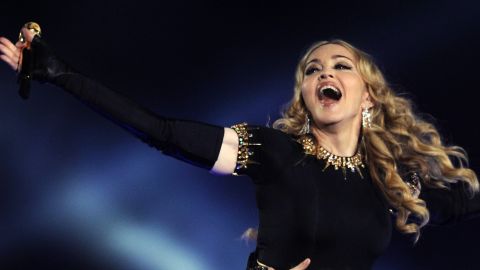  Madonna performs during the NFL Super Bowl XLVI game halftime show in February in Indianapolis, Indiana.