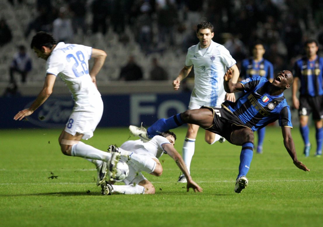 Balotelli became the youngest Inter player to score in the Champions League in November 2008 when he netted against Cyprus's Anorthosis Famagusta. He was 18 at the time.