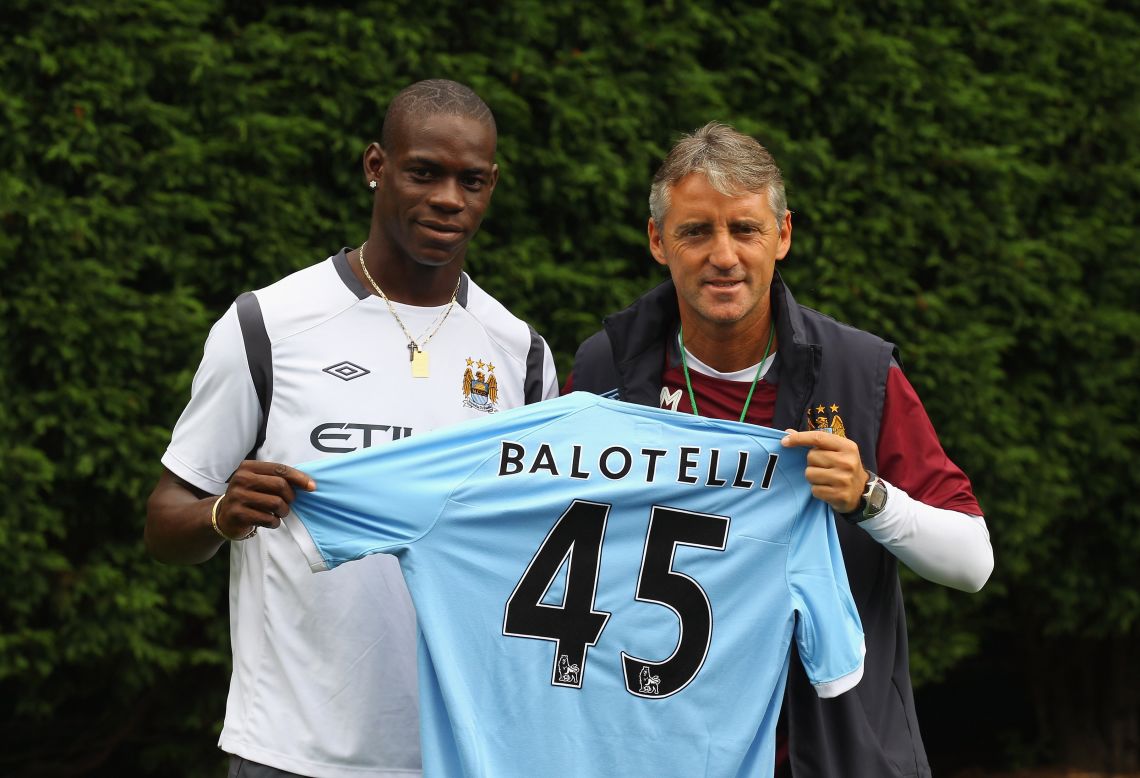 Man City signed Balotelli from Inter for £24m in August 2010. The deal was made under manager Robert Mancini who this week hinted the player may be sold unless he reels in his controversial behavior.