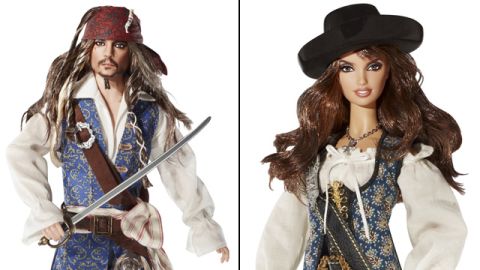 Captain Jack Sparrow has been around since "The Curse of the Black Pearl," but it wasn't until the 2011 release of "Pirates of the Caribbean: On Stranger Tides" that Johnny Depp's character became Barbie-fied. Fellow pirate Angelica (Penélope Cruz) also found a place at Mattel.