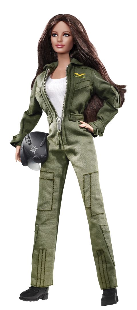 Blake Lively's portrayal of  Carol Ferris in "Green Lantern" spawned a Barbie version of the test pilot in 2011. Like the character, the doll has long brown hair and wears a green flight suit.