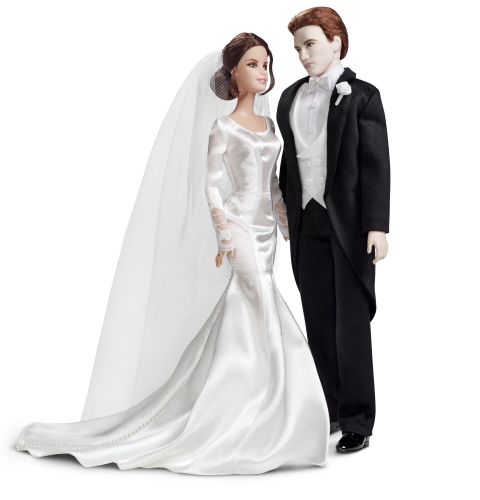"Twilight" has inspired quite a few Barbie dolls since 2009, shortly after the first film's November 2008 debut. The most recent installment, "Breaking Dawn -- Part 1," called for a wedding-ready Edward and Bella, who dons a miniature version of the Carolina Herrara gown Kristen Stewart wore in the film.