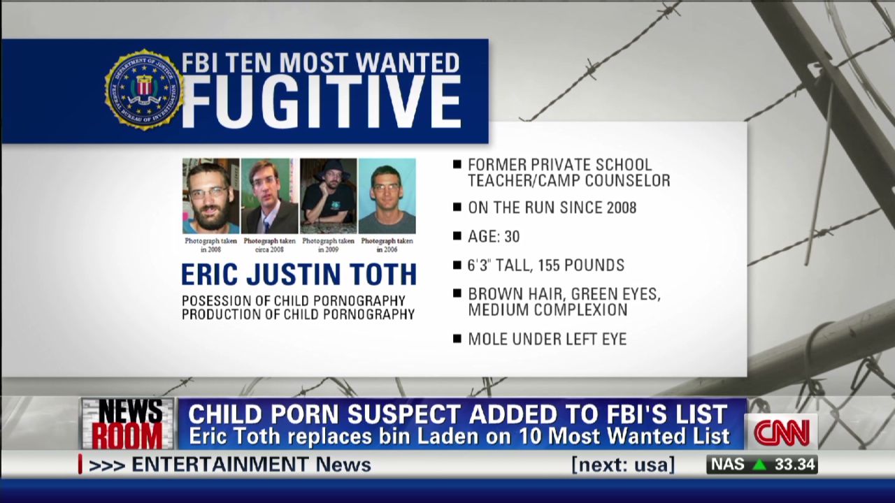 Child porn suspect added to FBI list