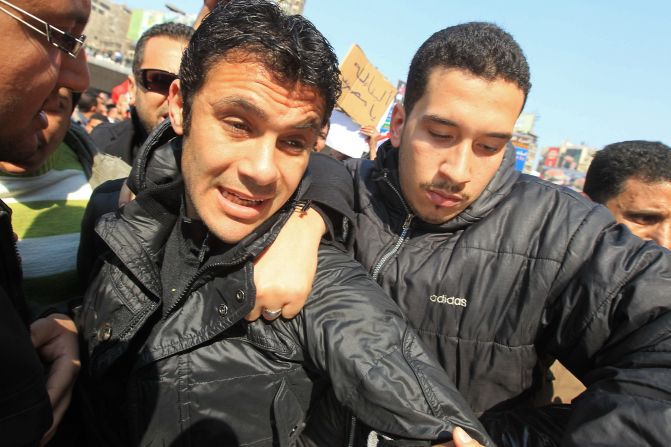 Hassan demonstrates in Cairo the day after the fatal football clashes in Port Said left  74 people dead. He said the violence on February 1 was a result of fanaticism.