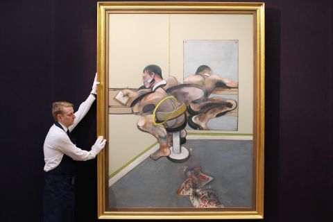 Francis Bacon's "Figure Writing Reflected in Mirror" is on view as part of the same exhibition. Sotheby's experts say it is likely to sell for in excess of $30 million.