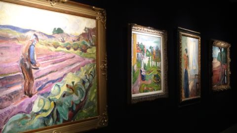 Five other works by Norwegian artist Munch (1863 - 1944) are also on display at the auction house ahead of their sale in New York.