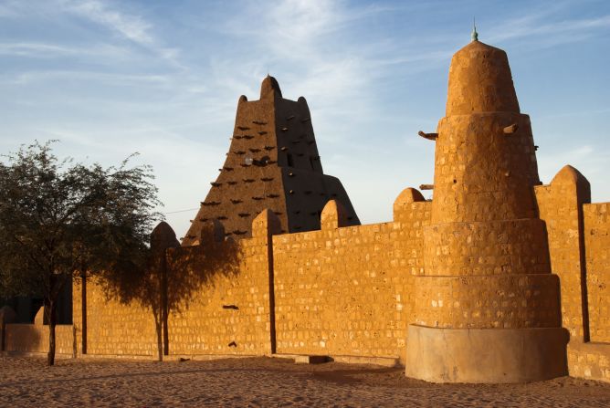 Timbuktu, in northern Mali, is a UNESCO World Heritage site of huge cultural importance. Pictured is its famous Sankore Mosque, built in the 15th-16th centuries.
