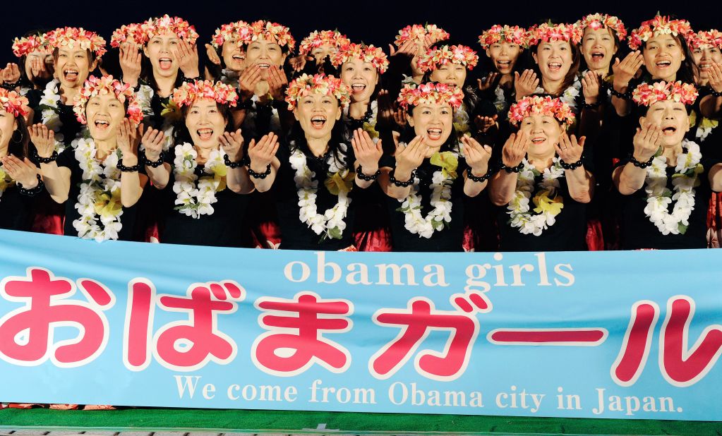 Residents of a coastal Japanese city called Obama formed the "Obama for Obama" group in 2008, complete with hula dancers.