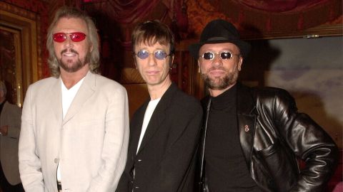 Barry, Robin and Maurice pose at a New York press conference in 2001 announcing the release of the Bee Gees album "This is Where I Came In."