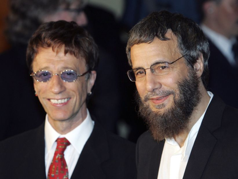 Yusuf Islam (formerly Cat Stevens) and Robin Gibb arrive at the "Adopt-A-Minefield" benefit gala in support of landmine victims in 2005 in Neuss, Germany.