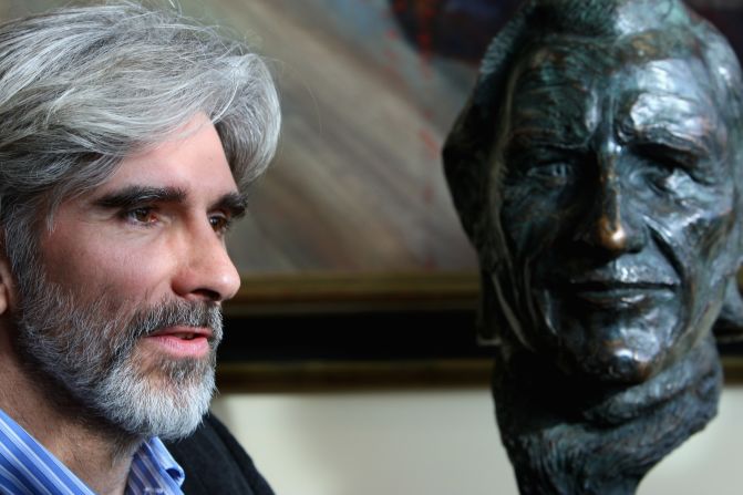 He made history in 1996, when he won the world drivers' title to add to the championships Graham earned in 1962 and 1968 -- making them the only father and son to achieve the feat. Here Damon poses with a bronze bust of his late dad unveiled at Silverstone in 2008.