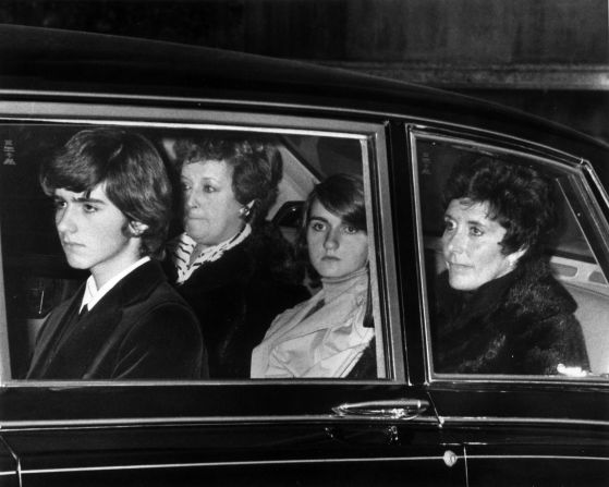 The Hill family arrive at Graham's funeral at the Abbey of St. Albans, Hertfordshire, with Damon pictured left. The racing legend died on November 29, 1975, when the plane he was flying crashed in North London.