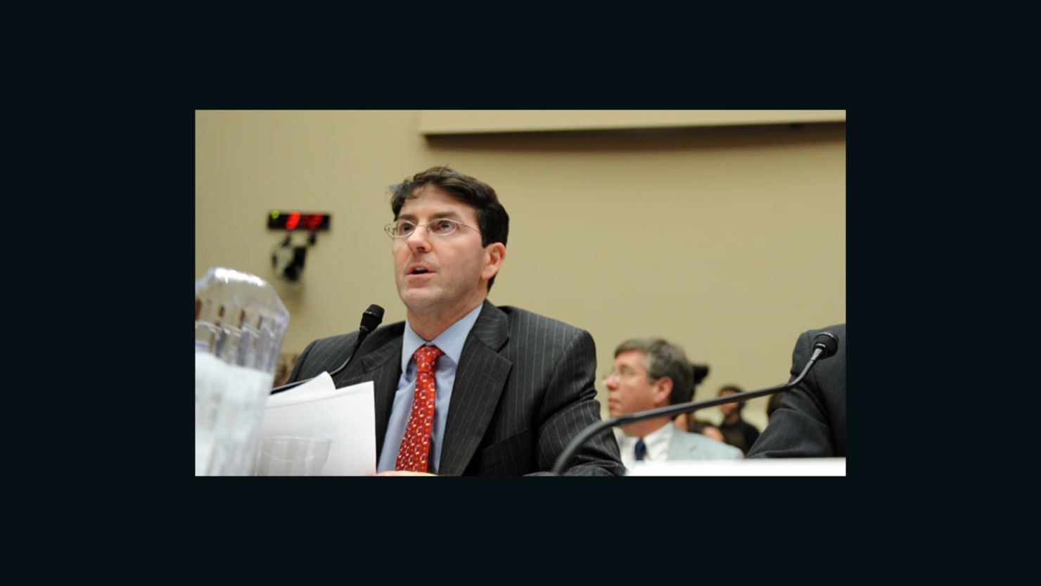 Auto safety advocate Sean Kane testifies in 2010 on reports of sudden unintended acceleration in Toyota vehicles.
