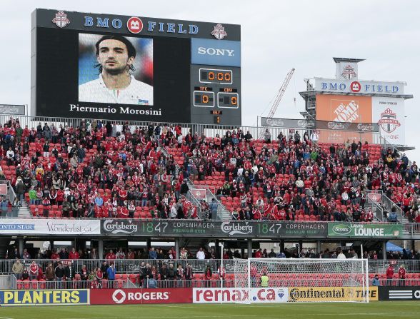 Canadian football fans held a period of silence for Morosini before Toronto FC hosted Chivas USA at BMO Field on Saturday.