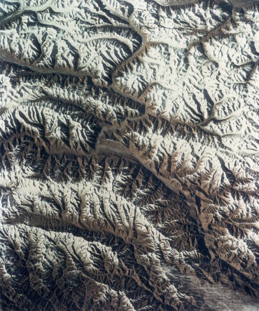 The Karakoram mountains in the western Himalayas as seen from a NASA satellite. New research published in the journal Nature Geoscience is showing that some of the glaciers in the region have experienced small gains in mass in the 21st century.  