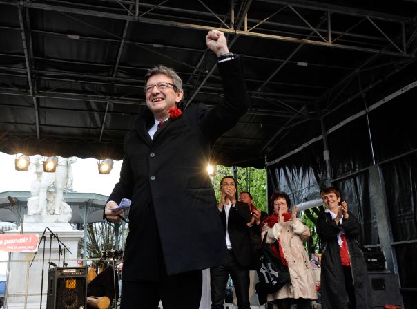 Communist-backed left-winger Jean-Luc Melenchon has struck a chord with many voters by attacking France's rich elite and EU-backed austerity measures. He vows to raise the minimum wage by 20%, ban profitable companies from laying off  workers and confiscate income above 360,000 euros ($470,000) a year.