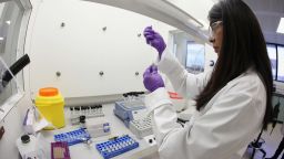 Analyst Jignasha Patel prepares a sample for testing in the anti-doping laboratory which will test athlete's samples from the London 2012 Games on January 19, 2012.
