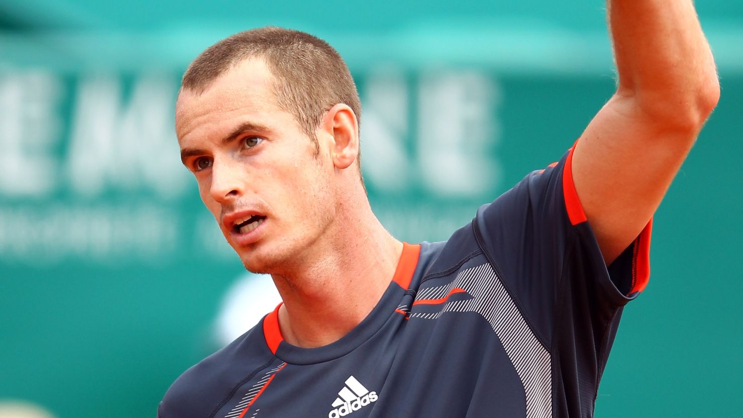Britain's Andy Murray celebrates a straight sets win over Serbia's Viktor Troicki at the Monte Carlo Masters 