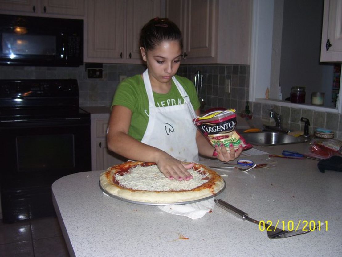 Samantha Pecoraro, 14, finds her outlet through cooking foods she cannot eat. 