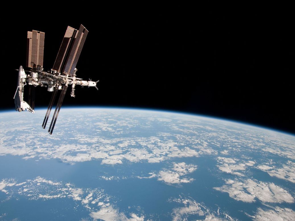 The International Space Station weighs 360 tons and has more than 820 cubic meters of pressurised space according to the European Space Agency.  