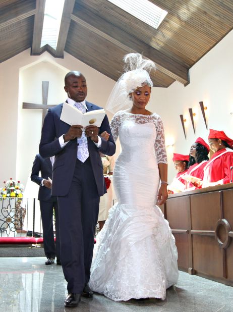 A couple during their church ceremony.