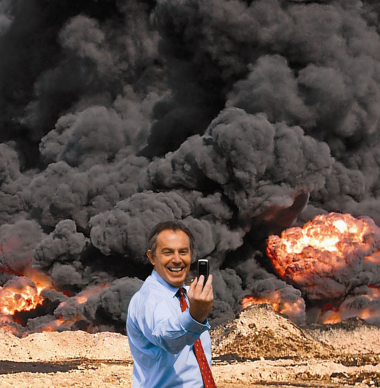 British duo kennardphillipps created the photomontage "Photo Op" in 2005 by digitally altering a photograph of then British Prime Minister Tony Blair.