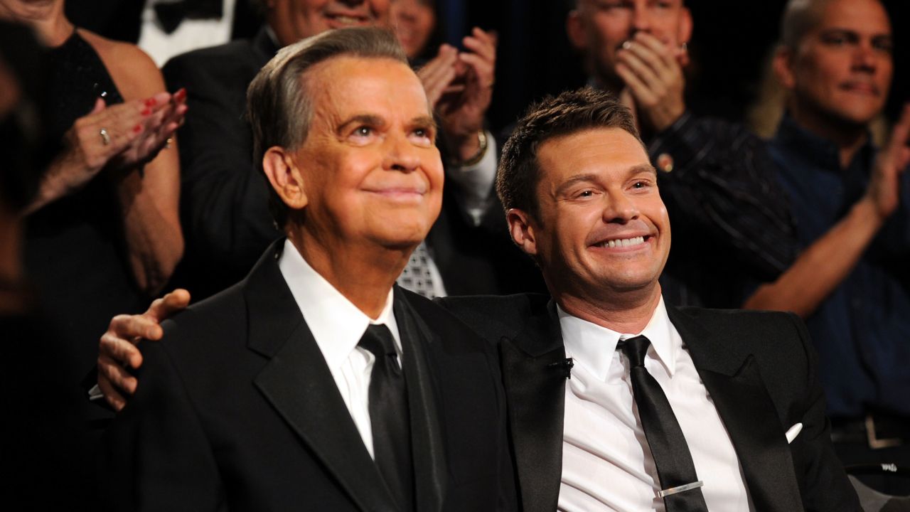 Ryan Seacrest, right, has acknowledged modeling his career on Clark's.