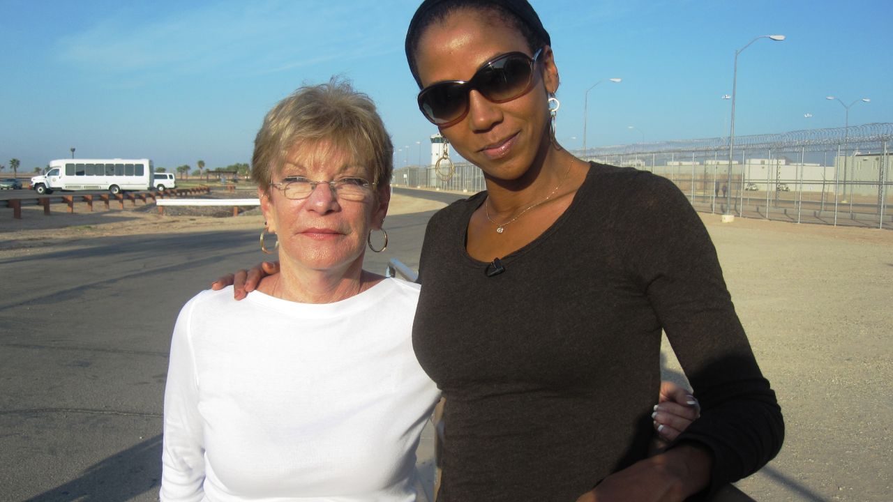 Actress Holly Robinson Peete visits a prison  with Carolyn LeCroy to see Messages Project in action.