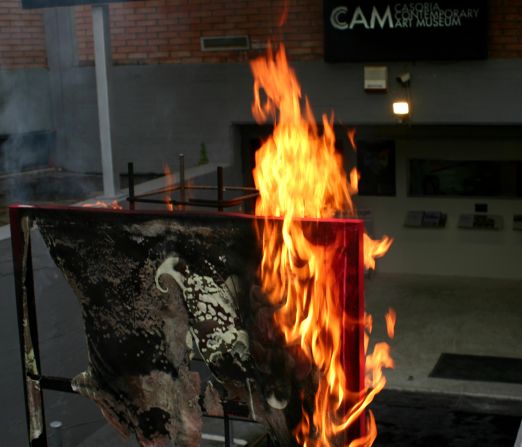 Director Antonio Manfredi says the museum will burn three artworks each week as part of its "Art War" campaign.