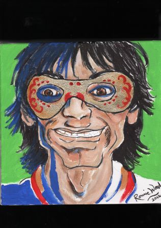Rolling Stones rocker Ronnie Wood also provided a self-portrait.