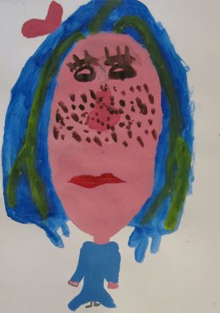 Eight-year-old Harriet from Devon also submitted her self portrait for the world-record attempt. 