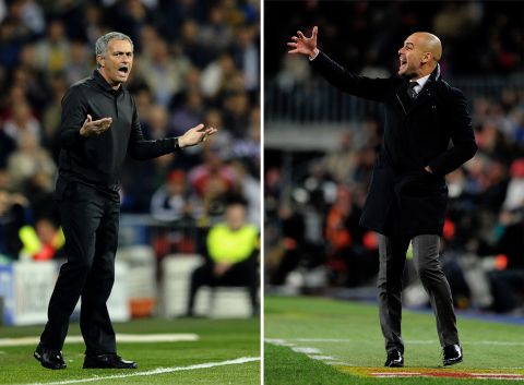 Real Madrid's Jose Mourinho (left) and his Barcelona counterpart Pepe Guardiola have won 31 trophies between them during their still young coaching careers.