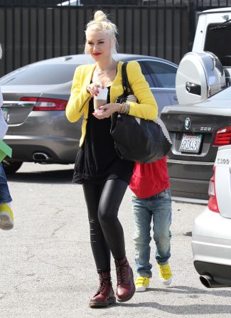 Gwen Stefani takes her sons to a birthday party in Los Angeles.