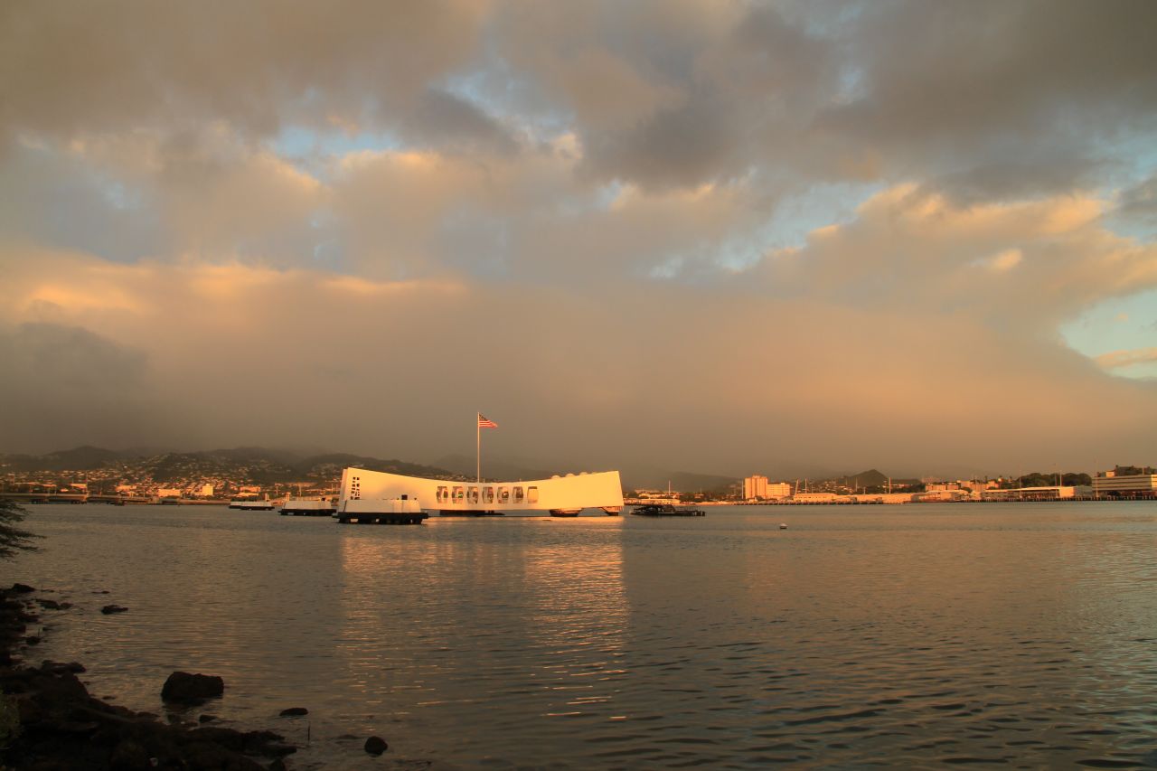 This 184-foot-long structure commemorates the Japanese attack on Pearl Harbor. Dedicated in 1962, it is the final resting place for many of the USS Arizona's 1,177 crewmen who died on December 7, 1941. 