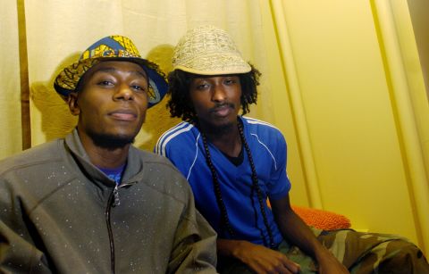K'naan pictured with rapper Mos Def during the 30th Annual Toronto International Film Festival on September 15, 2005.