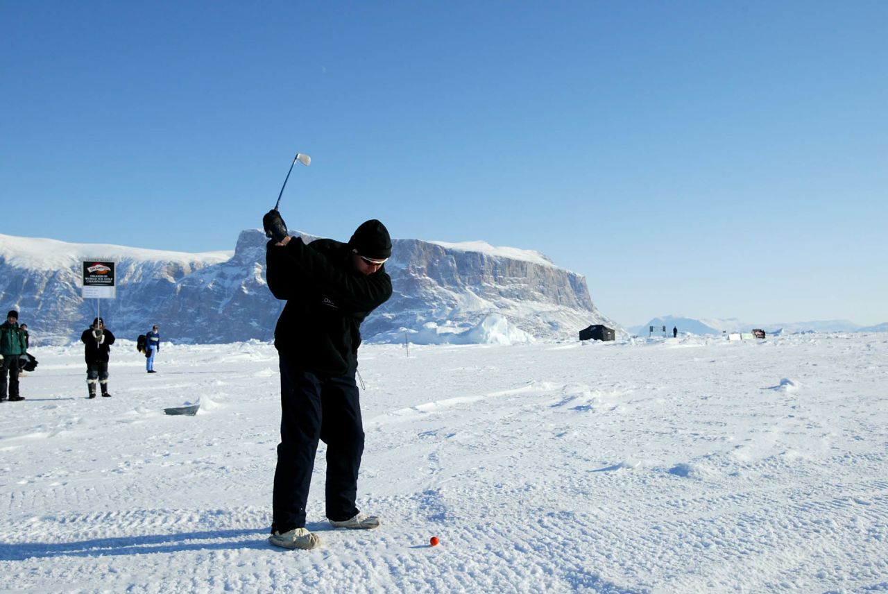 The World Ice Golf Championship takes place in Greenland in temperatures which plummet to -50 Celsius (-58 Fahrenheit). 