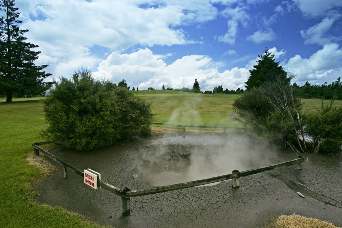 As well as a regular 18-hole layout, New Zealand's Arikikapakapa Rotorua Golf Club also has a nine-hole thermal course where hot springs bubble, geysers spring and the smell of sulphur fills the air. The course sits alongside the Whakarewarewa Thermal Reserve.
